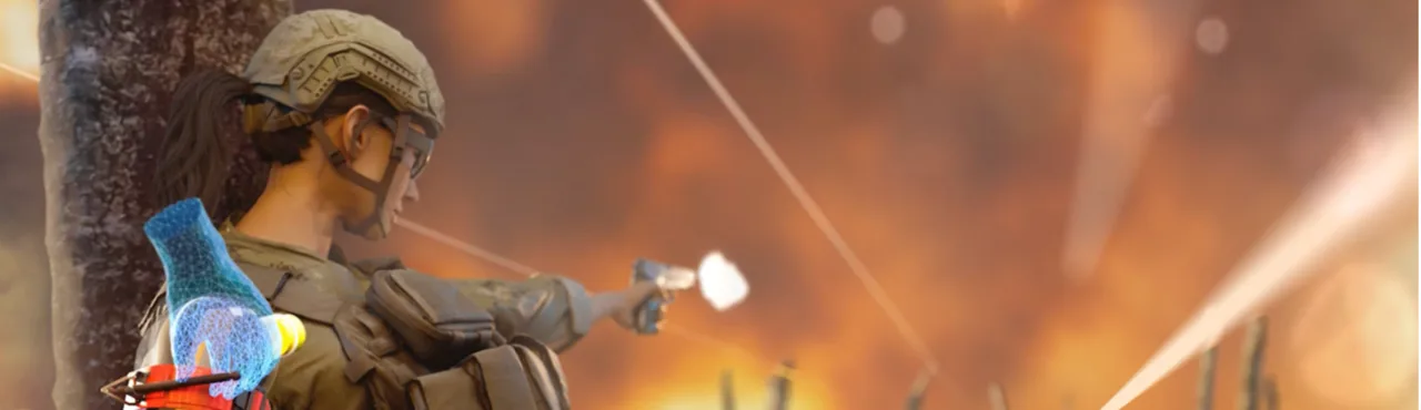 Hand pointing at a digital financial chart with candlestick graphs and global data map in the background, representing investment analysis and market trends.